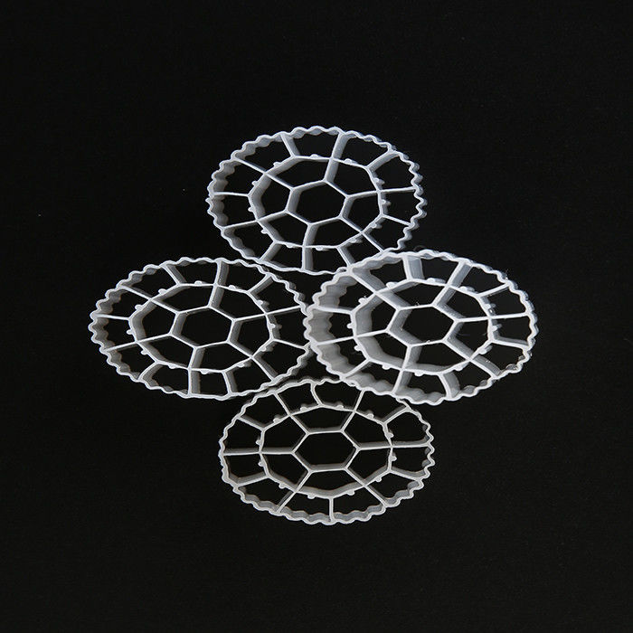 25mm X 10mm Μέγεθος πλαστικό φίλτρο Μέσα Virgin υλικό HDPE MBBR βιοσφαίρες