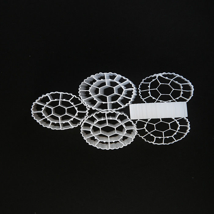 25mm X 10mm Μέγεθος πλαστικό φίλτρο Μέσα Virgin υλικό HDPE MBBR βιοσφαίρες