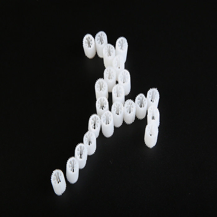 Virgin MBBR Bio Media βαρύ μέγεθος 5*10mm λευκό Virgin HIPS υλικό πλαστικό βιοκύτταρο