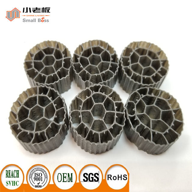 25 mm x 12 mm πολύχρωμα μέσα φίλτρου MBBR υλικό HDPE PE06 βιομέσα