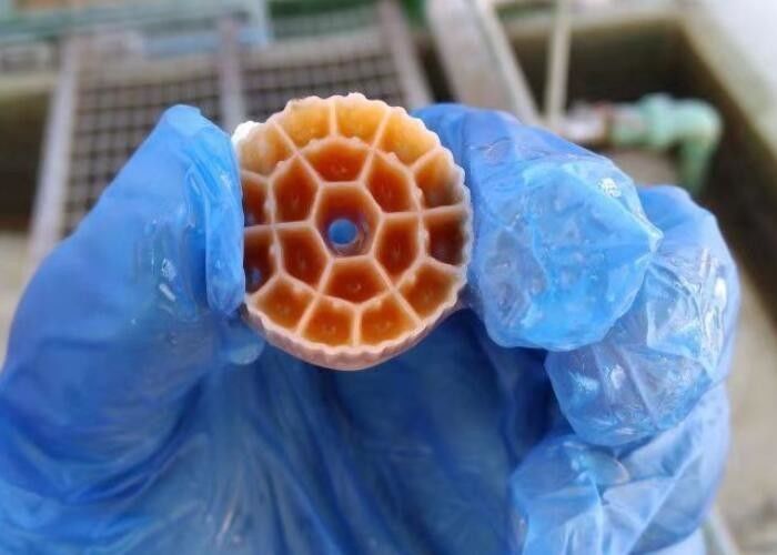 δημοφιλές μαύρο χρώμα παρθένο υλικό HDPE MBBR βιομέσα για επεξεργασία βιομηχανικών λυμάτων